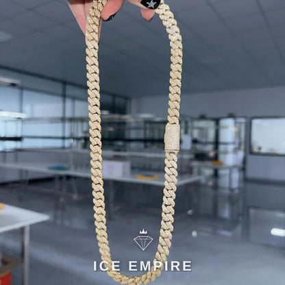 Iced Out Rose Gold Plated Moissanite Cuban Chain