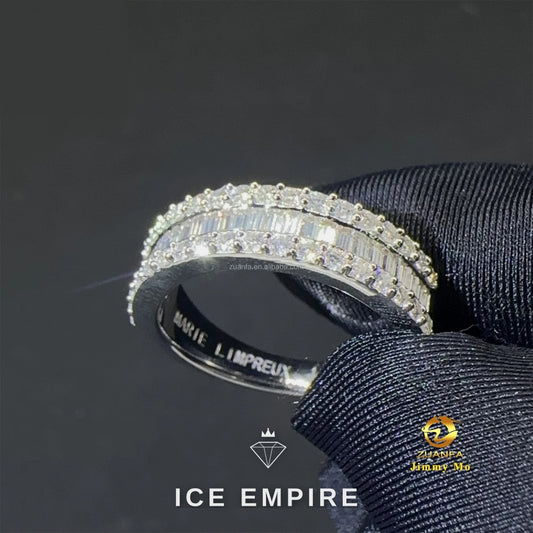 Iced Out Baguette Gold Plated Moissanite Ring