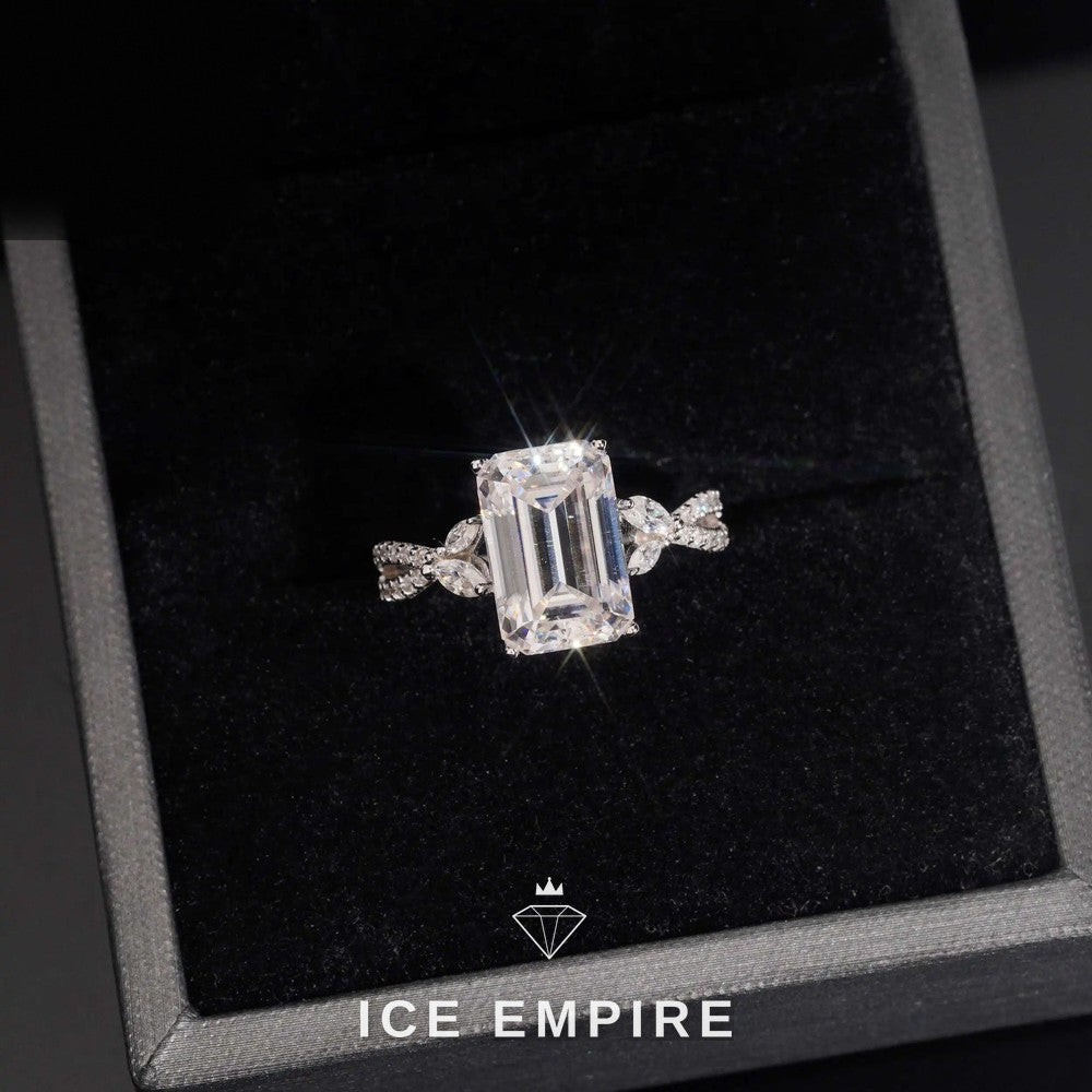 Iced Out 18K Gold Moissanite Wedding Band
