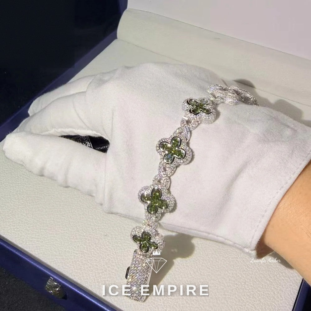 Iced Out 9K Gold Moissanite Cuban Chain
