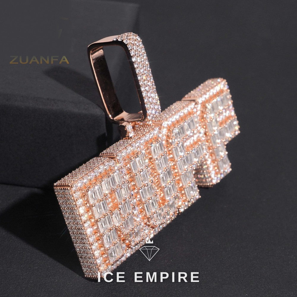 Iced Out Rose Gold Pendant