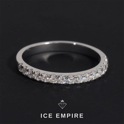 Iced Out 14K Gold Moissanite Wedding Band