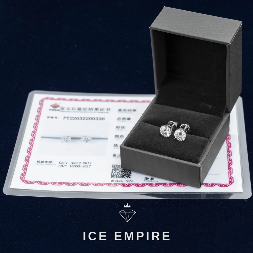 Iced Out Gold Plated Moissanite Earrings