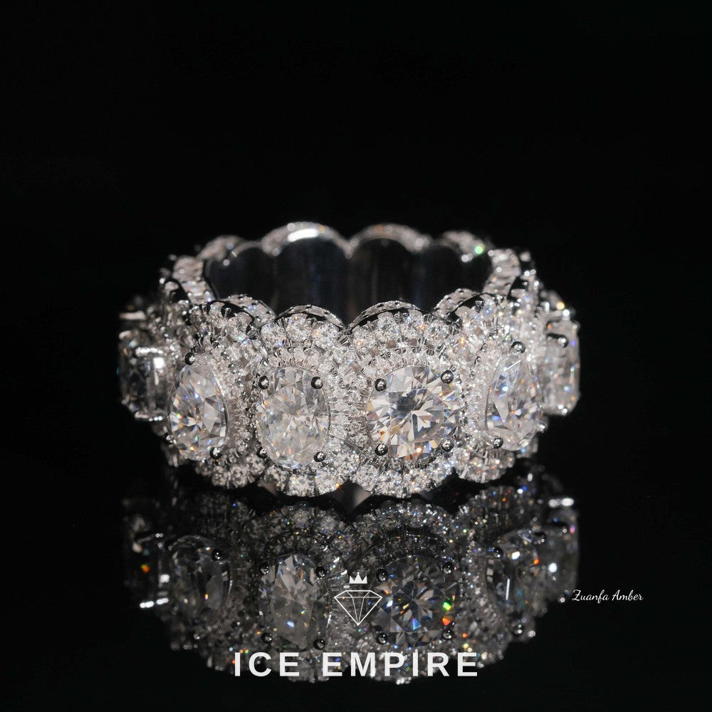 Iced Out Cluster Rose Gold Plated Lab Grown Diamond Ring