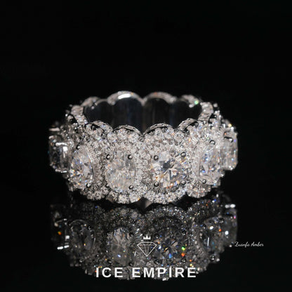 Iced Out Cluster Rose Gold Plated Lab Grown Diamond Ring