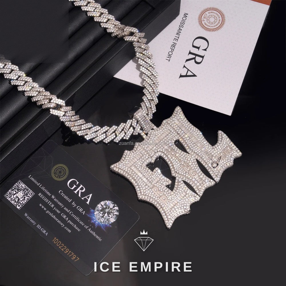 Iced Out 925 Silver Pendant