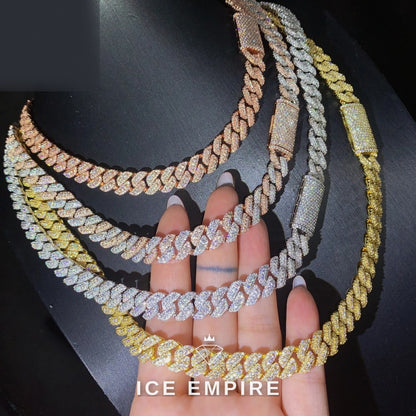 Iced Out Rose Gold Plated Moissanite Cuban Chain