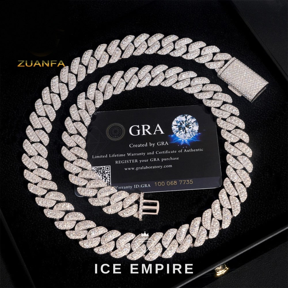 Iced Out Rose Gold Plated Moissanite Cuban Chain
