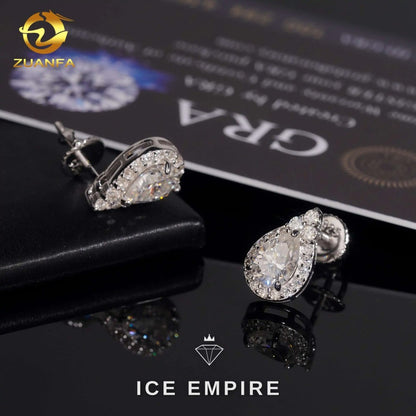 Iced Out 14K Gold Moissanite Earrings