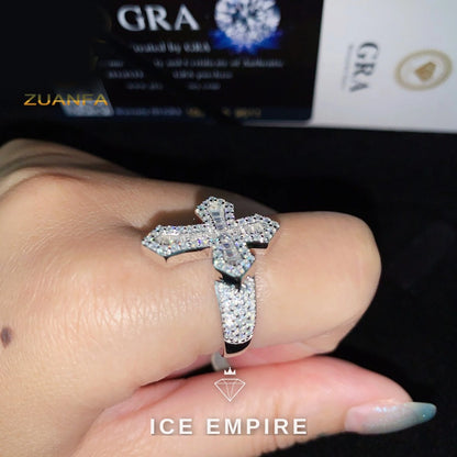 Iced Out Baguette Rose Gold Plated Moissanite Ring