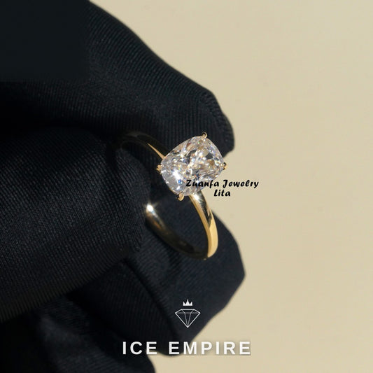 Iced Out Rose Gold Plated Moissanite Wedding Band