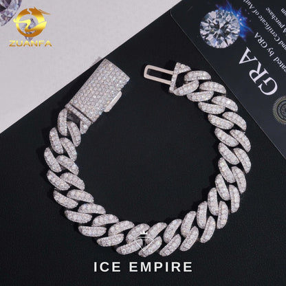 Iced Out 925 Silver Moissanite Cuban Chain