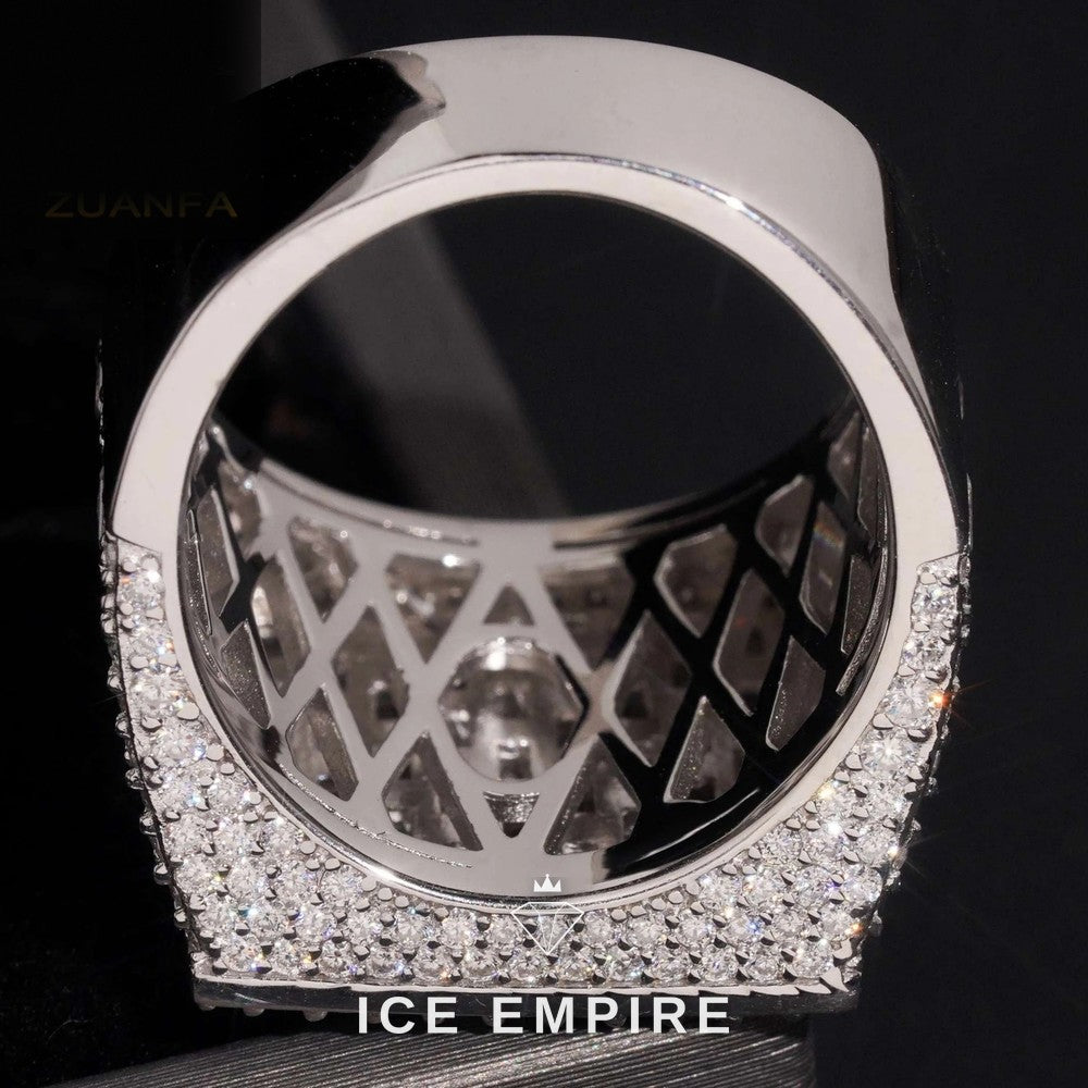 Iced Out Baguette 925 Silver Moissanite Ring