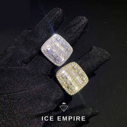 Iced Out Baguette 925 Silver Moissanite Ring