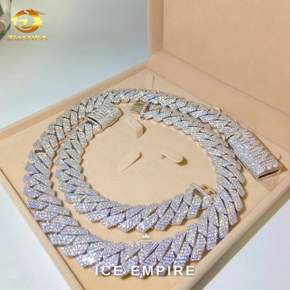 Iced Out Rose Gold Plated Moissanite Cuban Chain