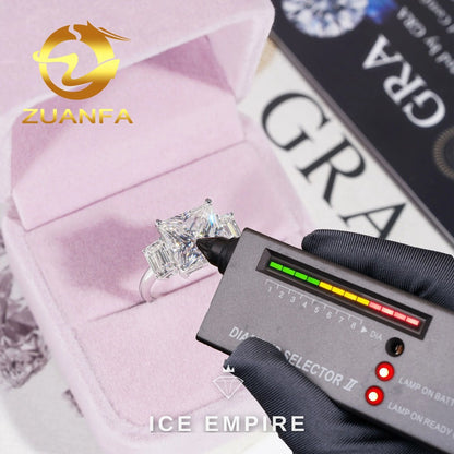 Iced Out 925 Silver Moissanite Engagement Ring