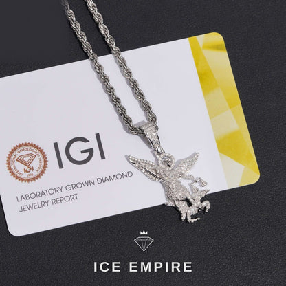 Iced Out Baguette Gold Plated Lab Grown Diamond Pendant