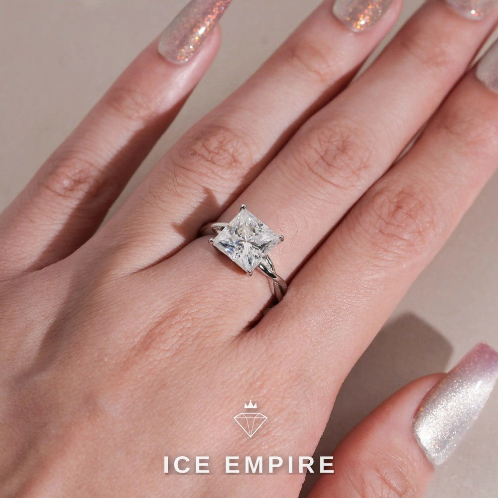 Iced Out 18K Gold Moissanite Wedding Band