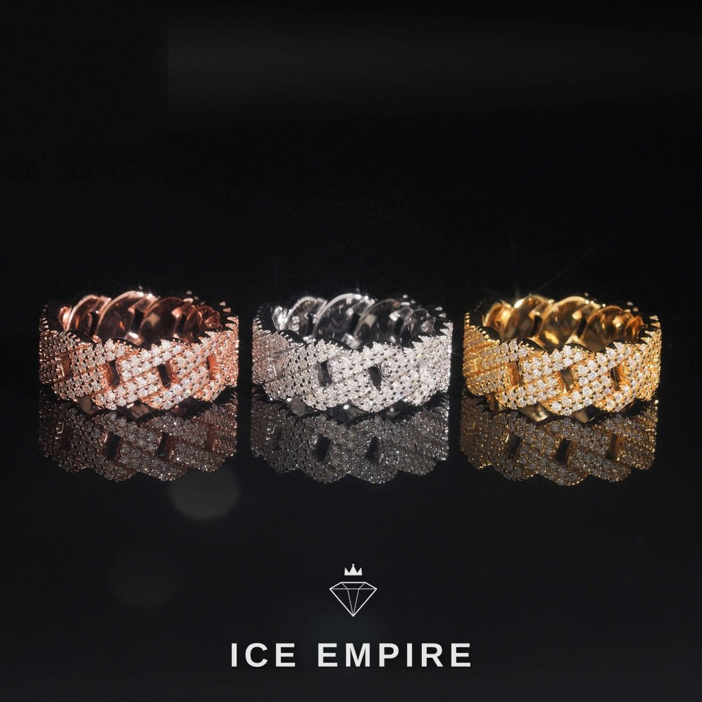 Iced Out Rose Gold Moissanite Cuban Chain