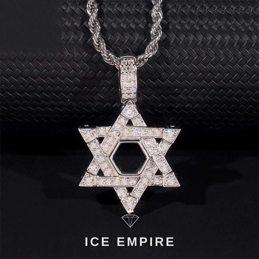 Iced Out Baguette 925 Silver Moissanite Pendant
