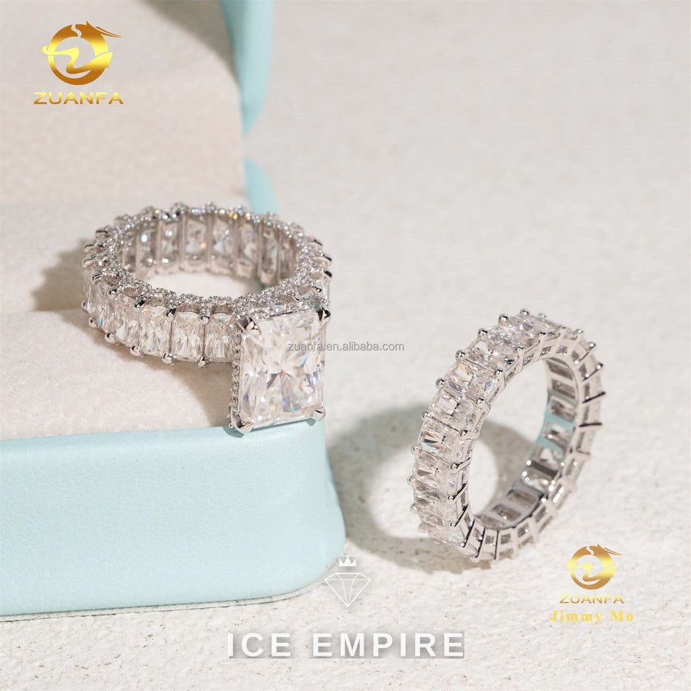 Iced Out 14K Gold Moissanite Ring