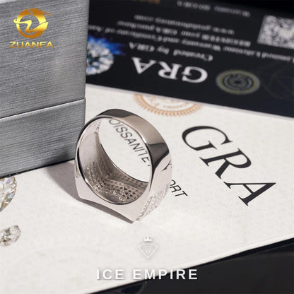 Iced Out 925 Silver Moissanite Ring
