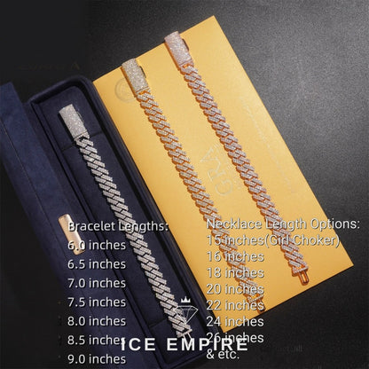 Iced Out Rose Gold Plated Moissanite Cuban Chain