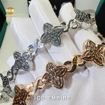 Iced Out Rose Gold Moissanite Cuban Chain