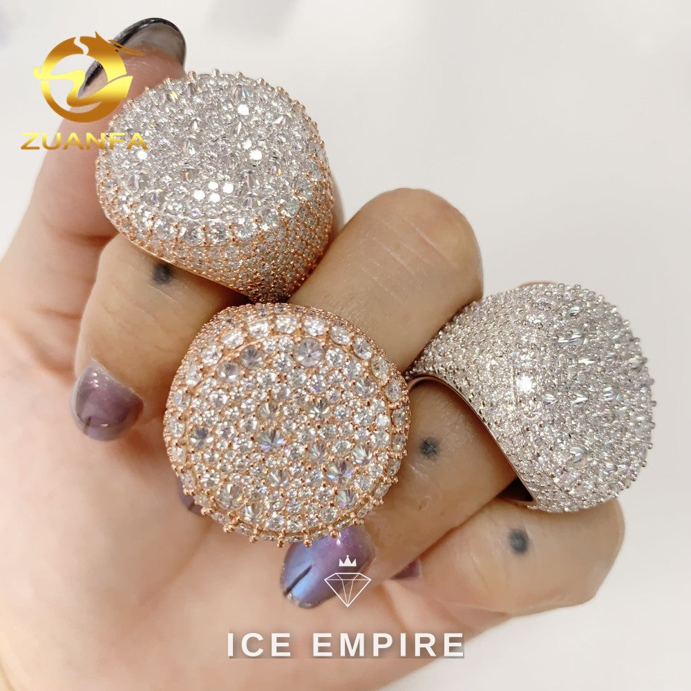 Iced Out 925 Silver Moissanite Ring