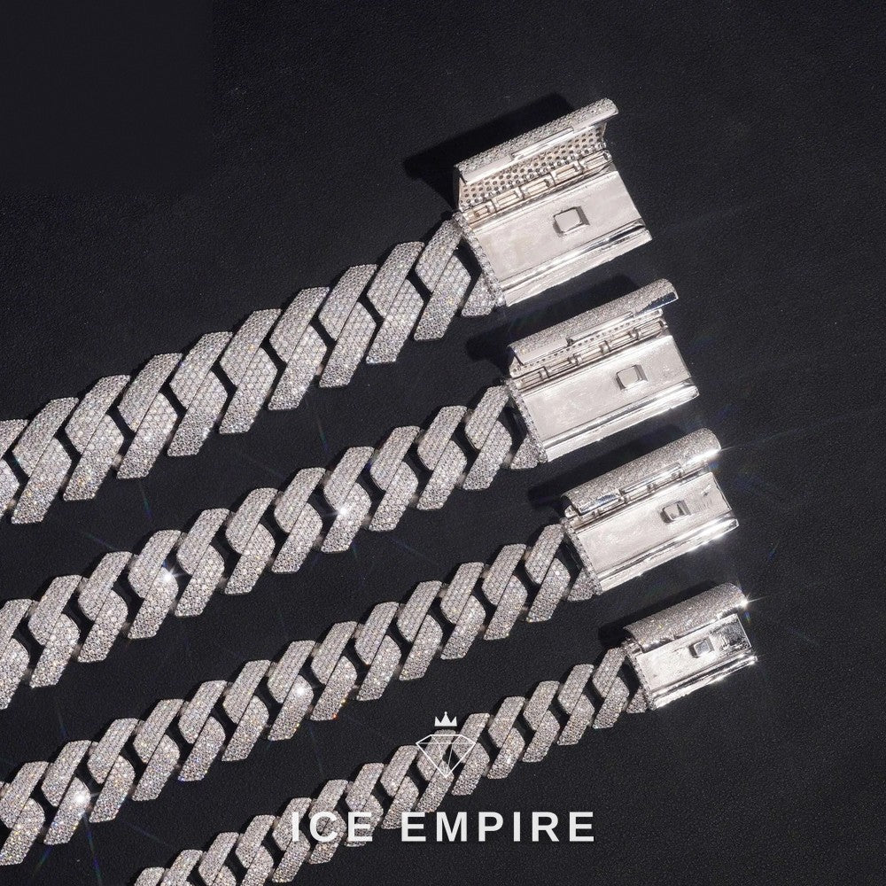 Iced Out Rose Gold Plated Moissanite Cuban Chain