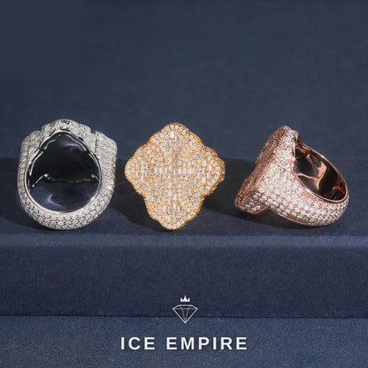 Iced Out Baguette 925 Silver Moissanite Ring