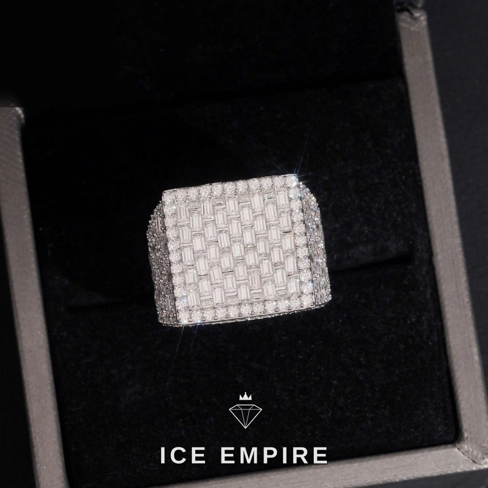 Iced Out Rose Gold Plated Moissanite Ring