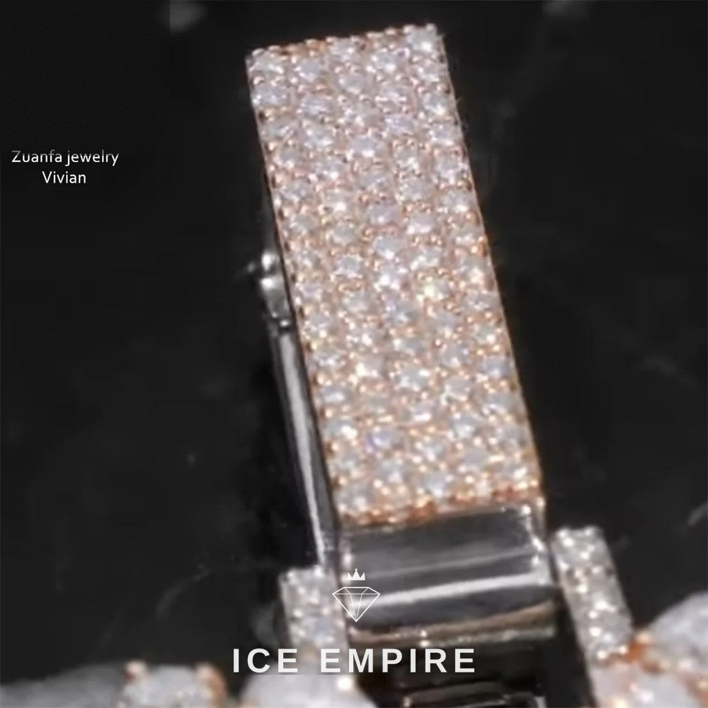 Iced Out Cross Gold Plated Moissanite Pendant