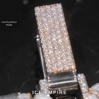 Iced Out Cross Gold Plated Moissanite Pendant