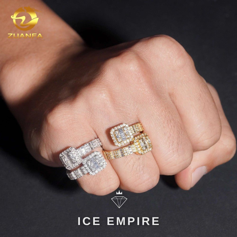 Iced Out 925 Silver Moissanite Ring