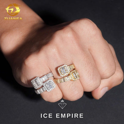 Iced Out 925 Silver Moissanite Ring