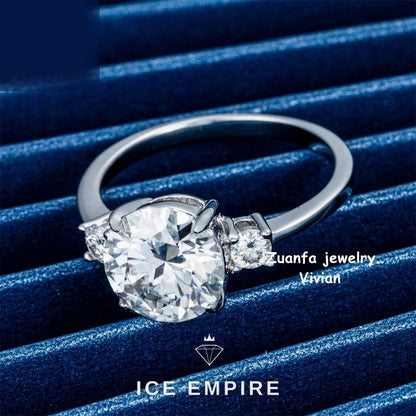 Iced Out 925 Silver Moissanite Ring