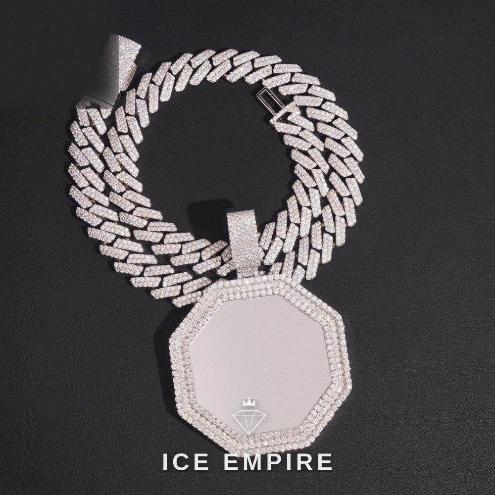 Iced Out Rose Gold Plated Moissanite Pendant