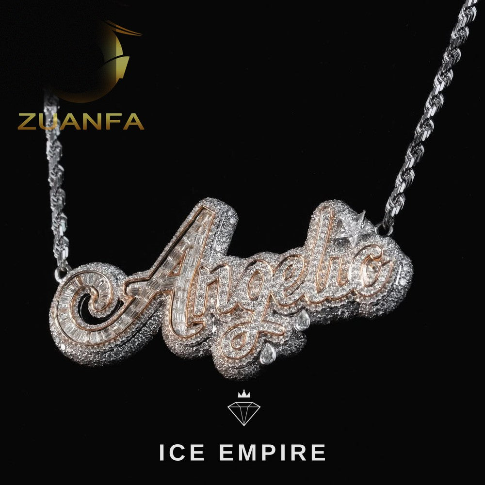 Iced Out Rose Gold Plated Moissanite Pendant