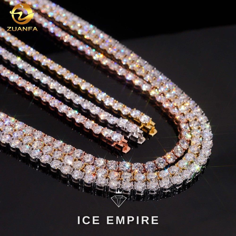 Iced Out Rose Gold Plated Lab Grown Diamond Tennis Chain