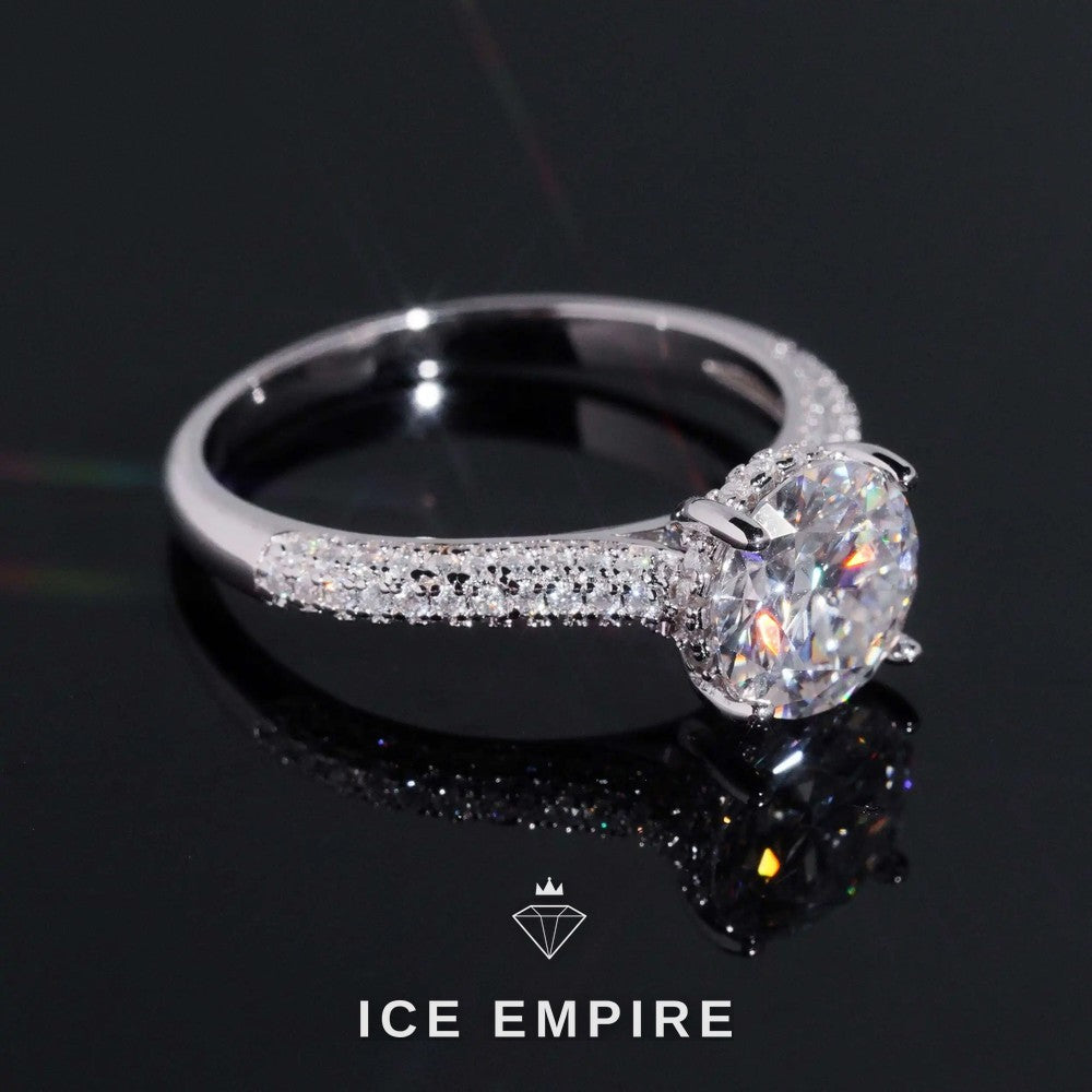 Iced Out Gold Plated Moissanite Wedding Band