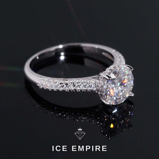 Iced Out Gold Plated Moissanite Wedding Band