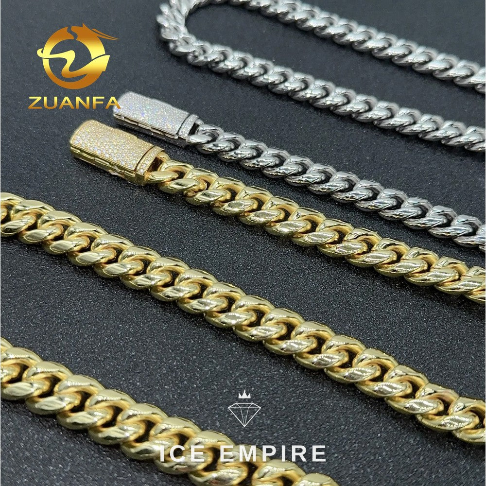 Iced Out Rose Gold Plated Moissanite Cuban Chain