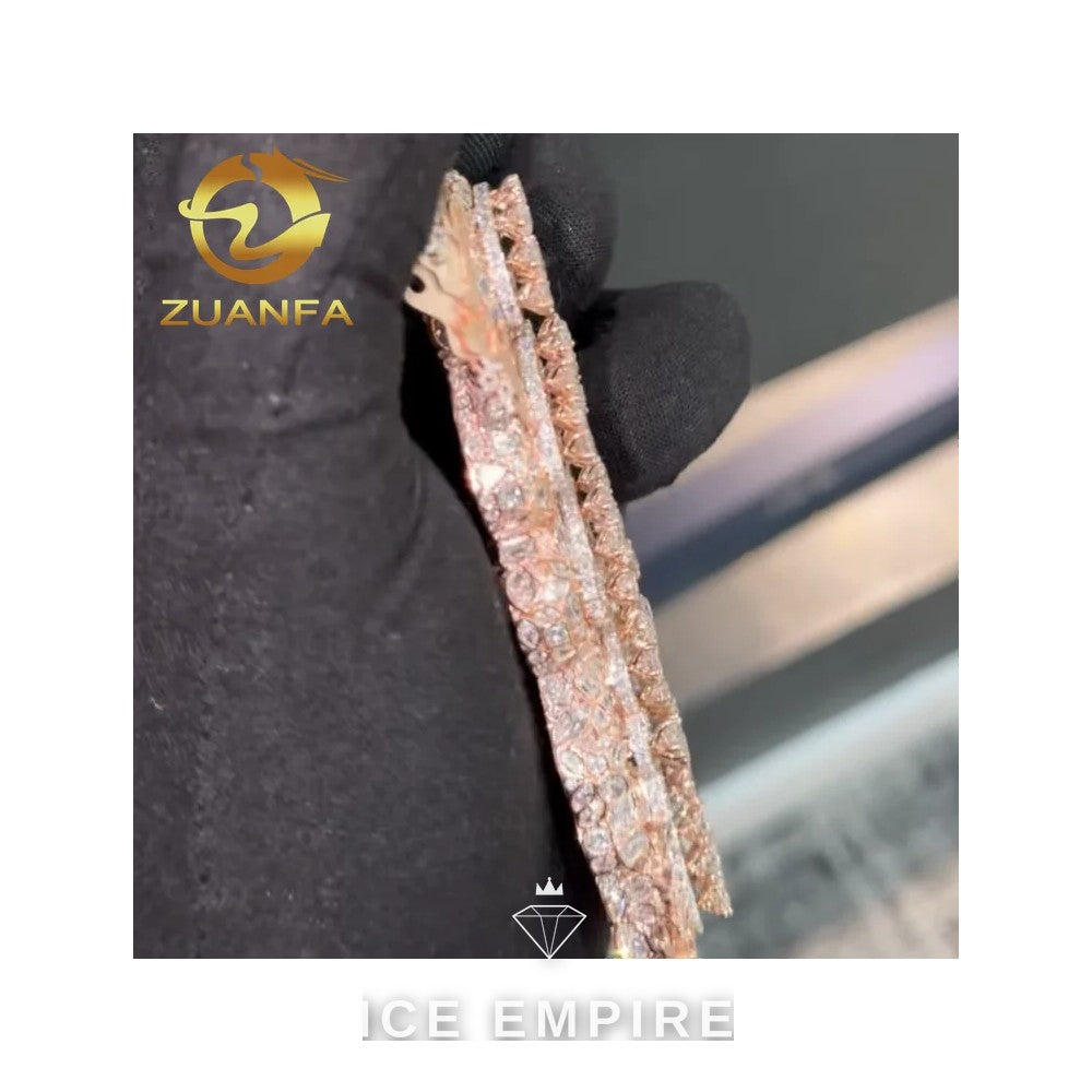 Iced Out Rose Gold Plated Moissanite Pendant