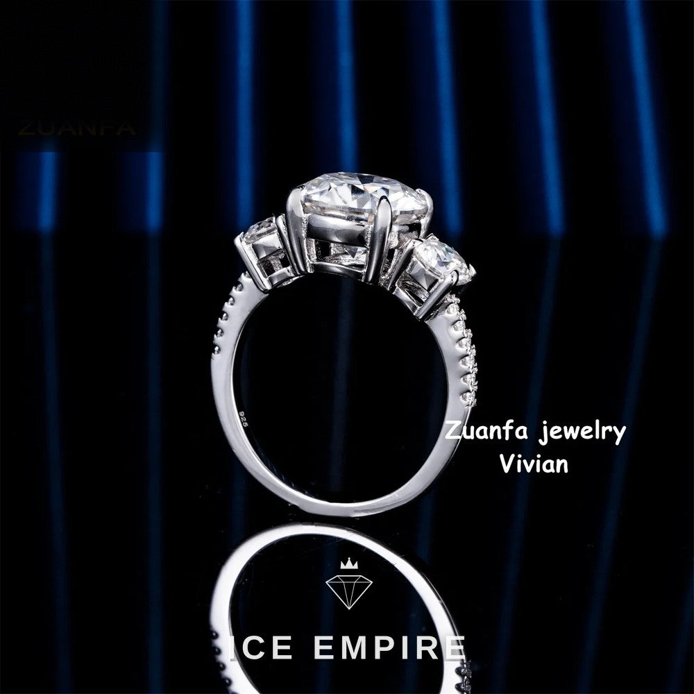 Iced Out 925 Silver Moissanite Ring