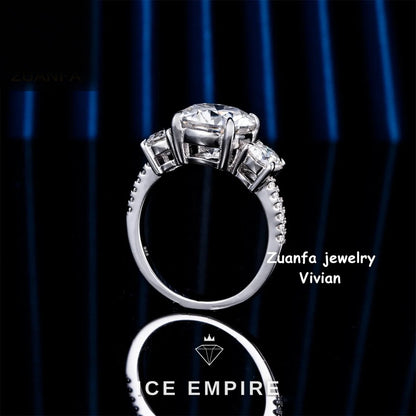 Iced Out 925 Silver Moissanite Ring