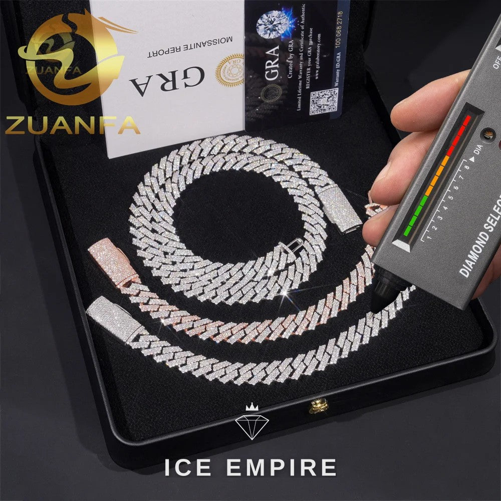 Iced Out Rose Gold Plated Moissanite Cuban Chain