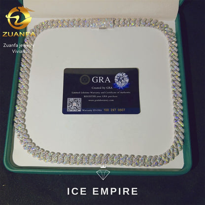 Iced Out Rose Gold Plated Moissanite Cuban Chain