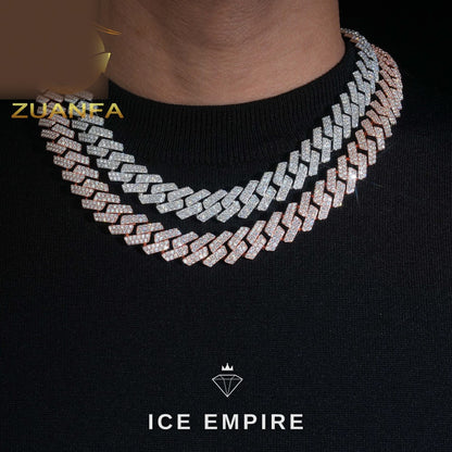 Iced Out Rose Gold Plated Moissanite Cuban Chain
