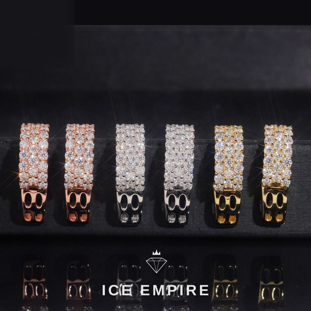 Iced Out 925 Silver Moissanite Stud Earrings